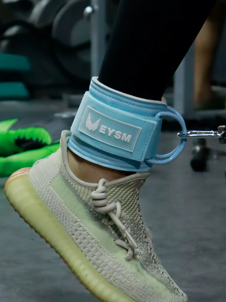 Ankle Buckle Fitness Rope Back Kick Assist Belt [Pair] - Blue