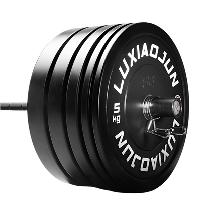 D Series Black Rubber Barbell Plates (150KG) - Weight Set