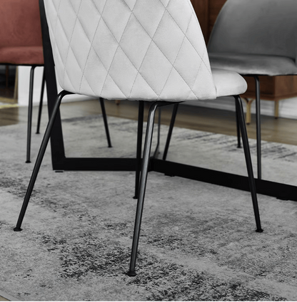 Light Luxury Velvet Dining Chair Modern Leisure Chair with Backrest Grey