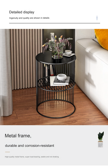 Nordic Iron Light Luxury Side Table - Black