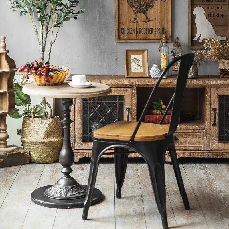 Retro Solid Wood TV Cabinet with Storage