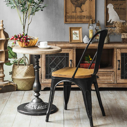 Retro Solid Wood TV Cabinet with Storage