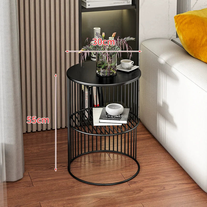 Nordic Iron Light Luxury Side Table - Black