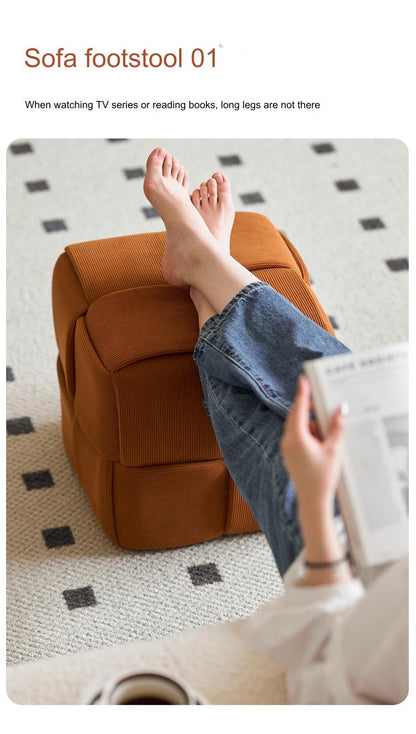 Corduroy Caramel Twist Stool