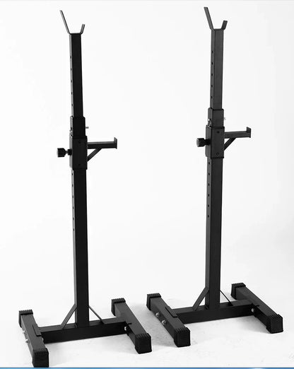 Black Split Squat Rack – Adjustable Household Fitness