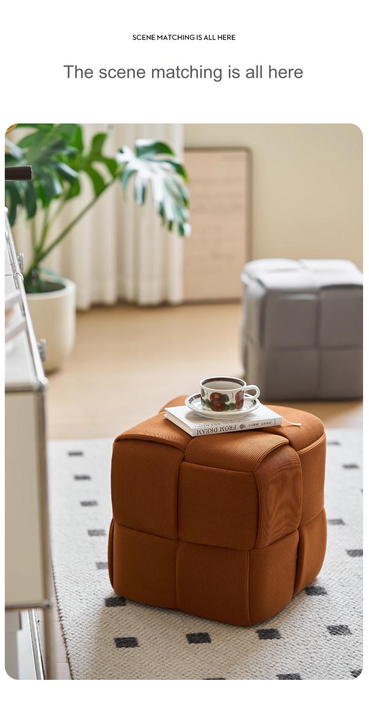 Corduroy Caramel Twist Stool