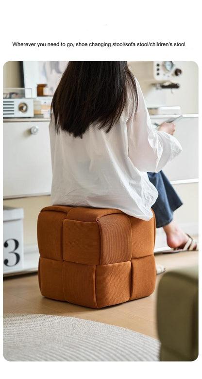 Corduroy Caramel Twist Stool