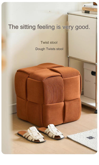 Corduroy Caramel Twist Stool
