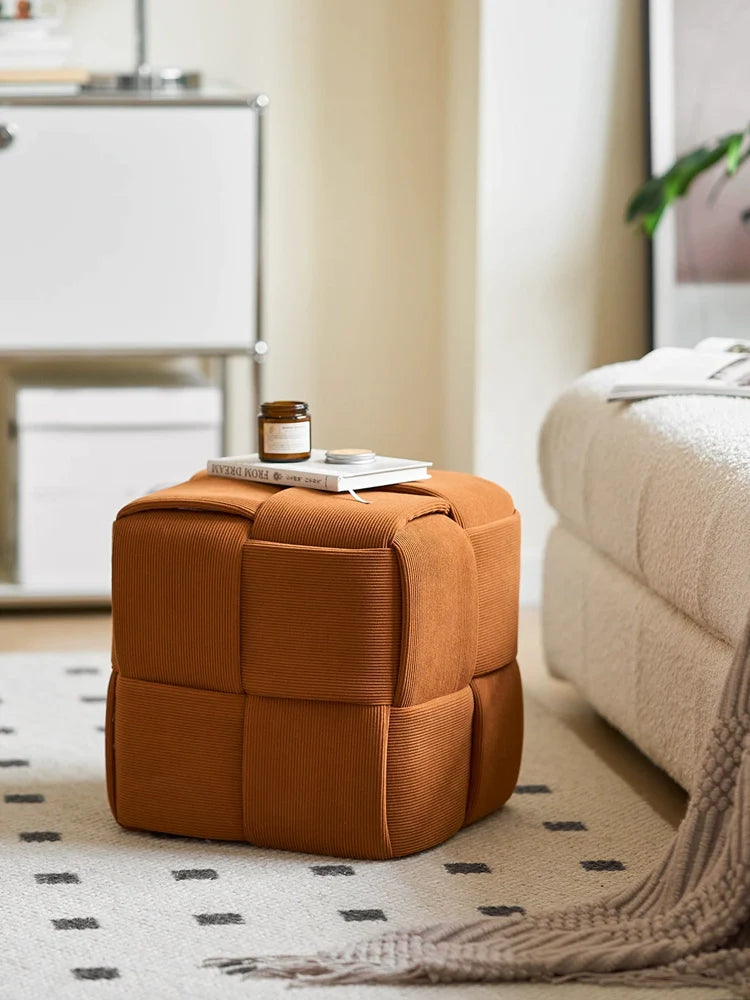 Corduroy Caramel Twist Stool