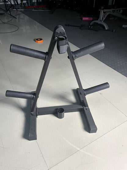 Heavy-Duty Household Barbell Plate Rack - Black Olympic Weight Storage