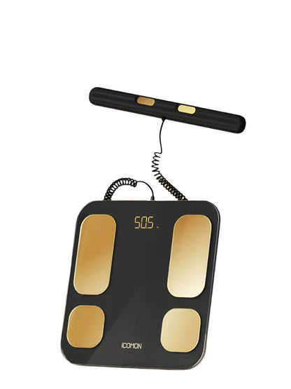 Eight-Electrode Body Fat Scale with Free Smart Skipping Rope - Dark Night Black