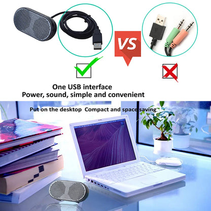 Portable USB Mini Speaker Stereo for PC & PS4 (Black)