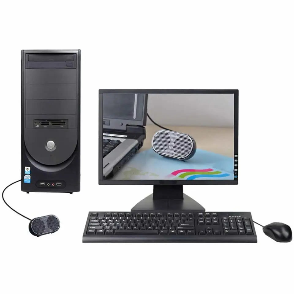Portable USB Mini Speaker Stereo for PC & PS4 (Black)