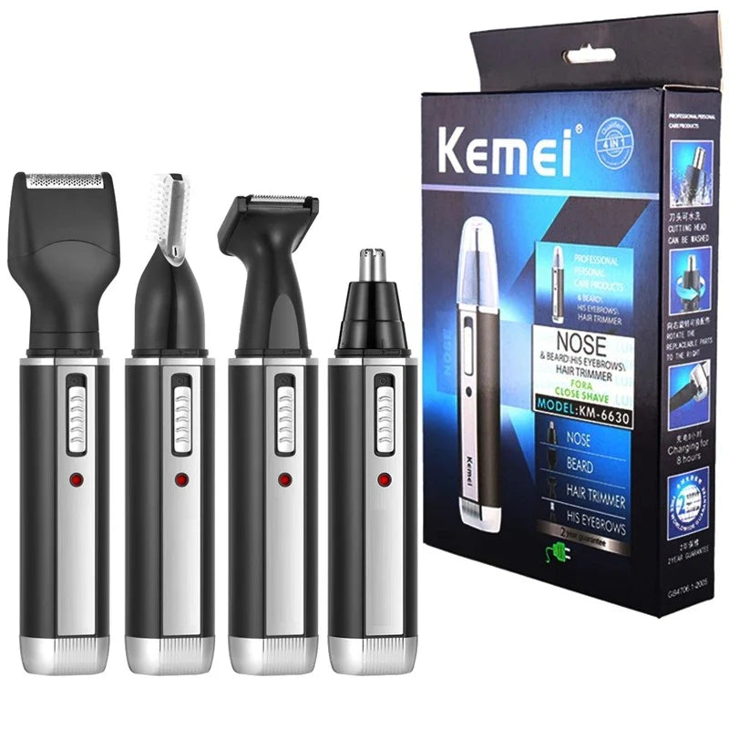Rechargeable 4-in-1 Micro Hair Trimmer Electric Shaver Black