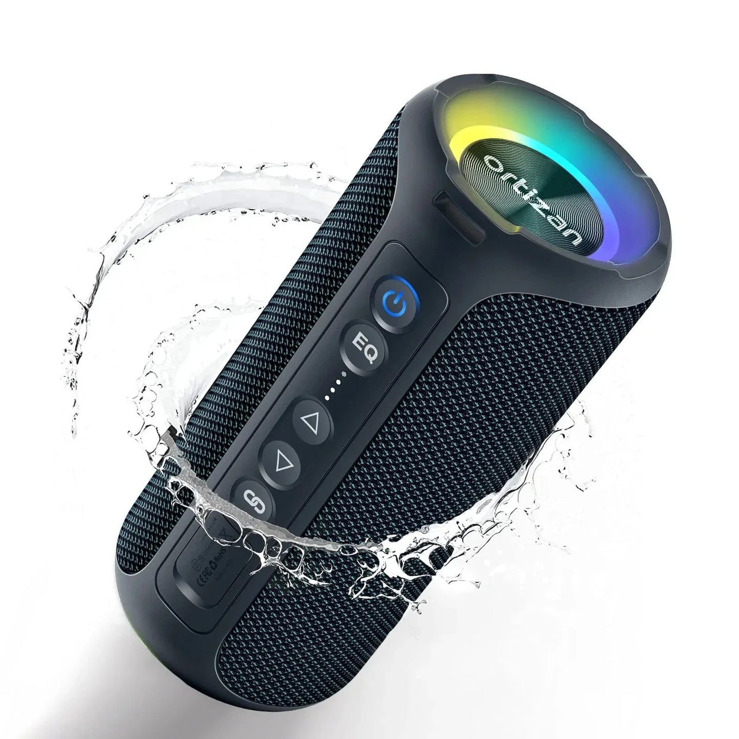40W Waterproof Bluetooth Speaker with LED Light (Black)