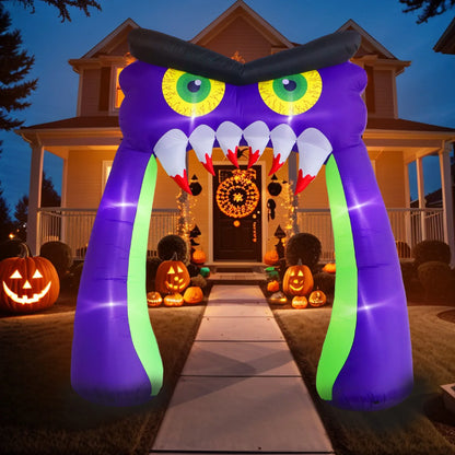 10FT Giant Owl Halloween Inflatable Archway with LED Lights