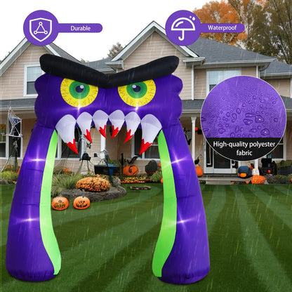 10FT Giant Owl Halloween Inflatable Archway with LED Lights