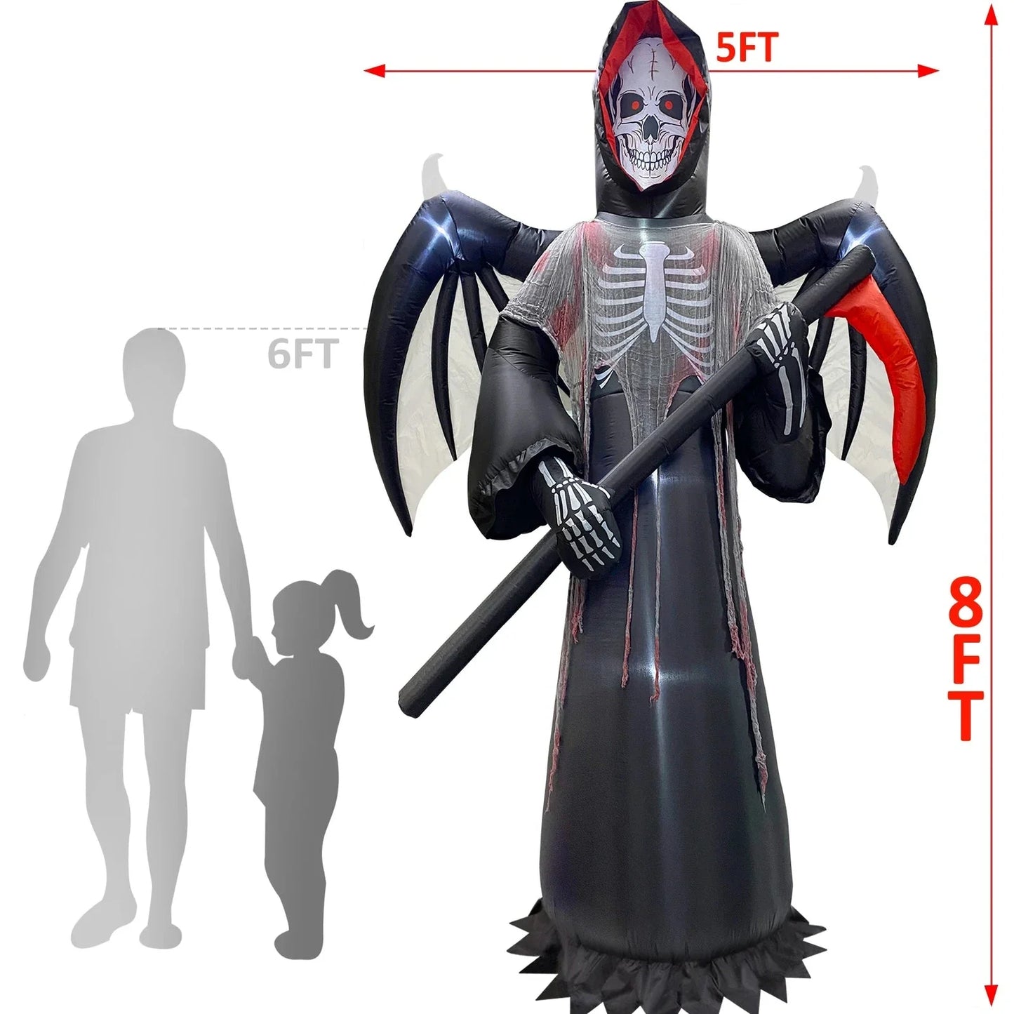 Halloween Inflatable Grim Reaper with Radar Sound Control