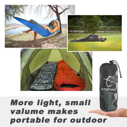 Outdoor Inflatable Sleeping Pad with Pillows for Camping