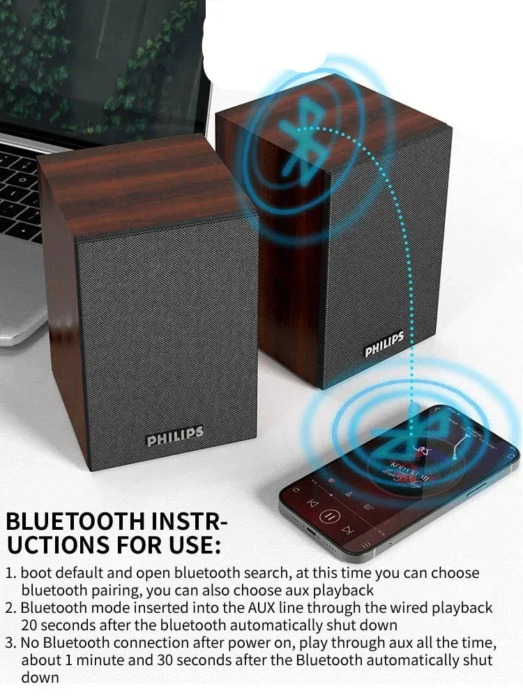 Bluetooth Speaker Surround Stereo Sound Wireless (Brown)