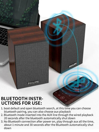Bluetooth Speaker Surround Stereo Sound Wireless (Brown)
