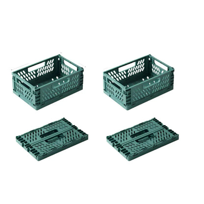 Plastic Foldable Storage Crate Stackable Box Organizer
