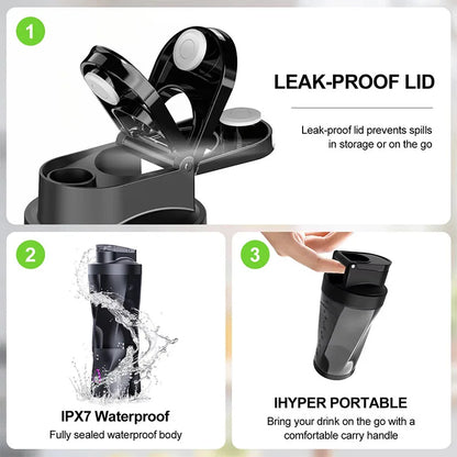 700ML Portable Electric Juice Cup High Powered USB Blender Black