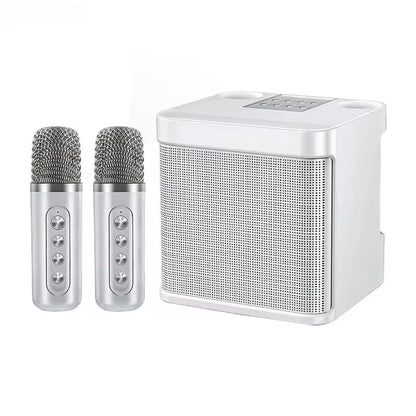 Portable Dual Microphone Karaoke Speaker System (White)