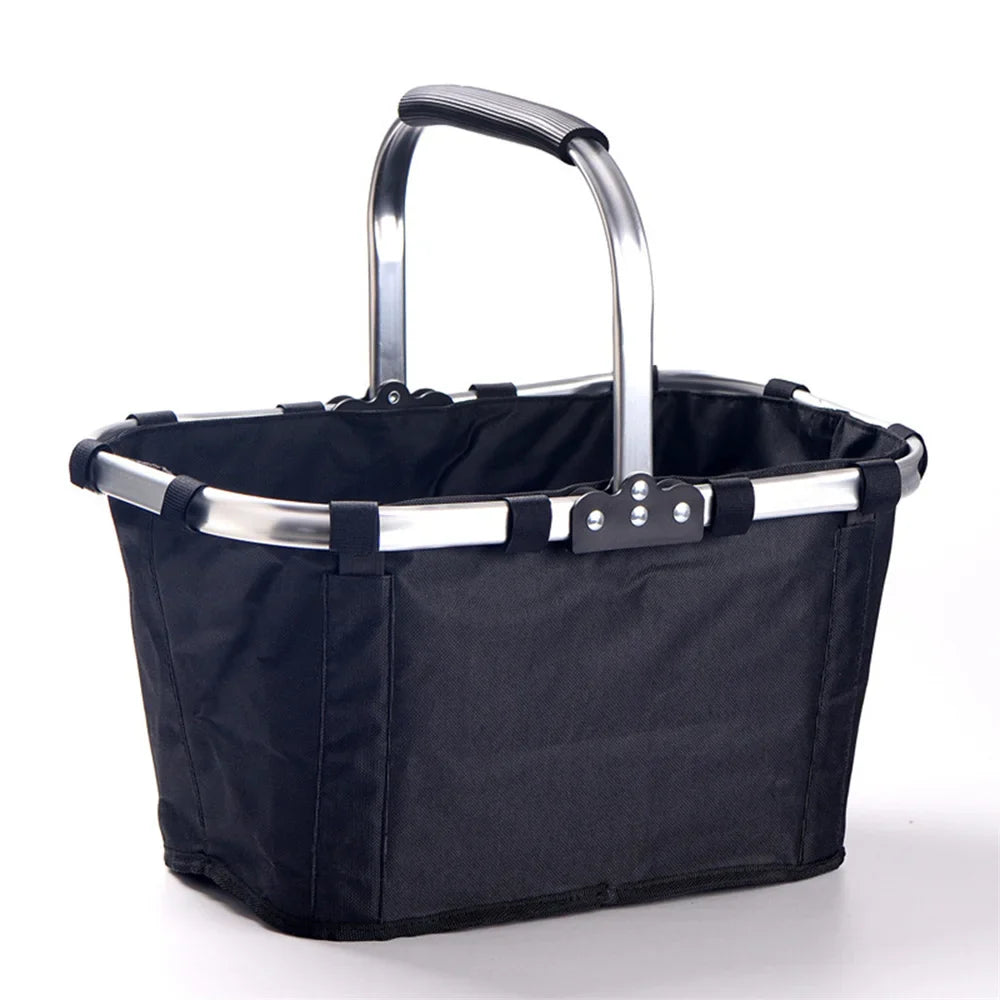 Foldable Grocery Basket with Handle for Shopping & Picnic