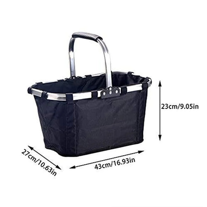 Foldable Grocery Basket with Handle for Shopping & Picnic