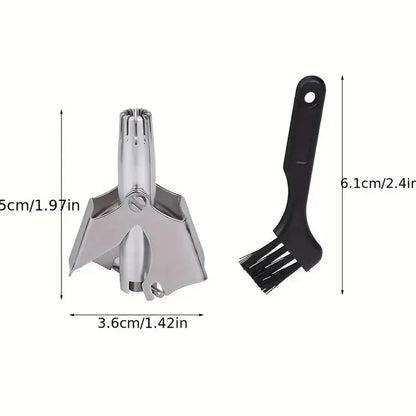 Portable Stainless Steel Manual Nose Hair Trimmer Silver