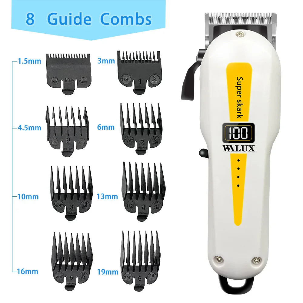Professional USB Rechargeable Hair Clipper LCD Display Yellow