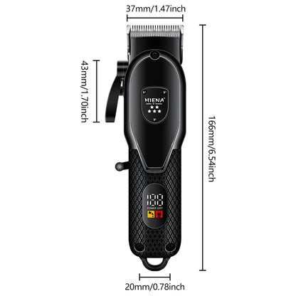 Professional Cordless Hair Clipper Set Wet & Dry Grooming Kit Black