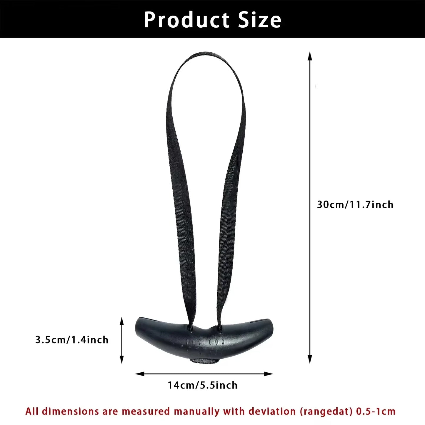 Heavy Duty Pull Up Handles Rubber Neutral Grip Black