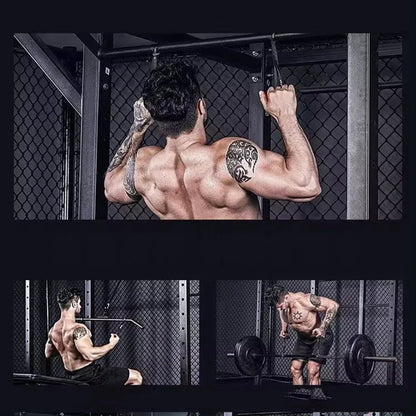 Heavy Duty Pull Up Handles Rubber Neutral Grip Black