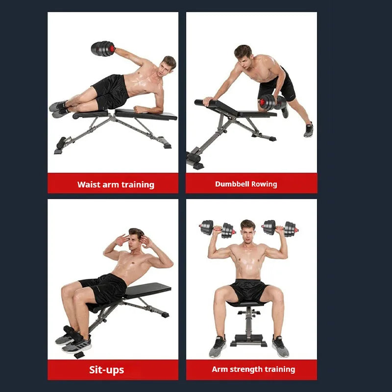 Foldable Multi-Function Dumbbell Bench Set