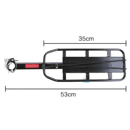 Bicycle Rear Shelf Aluminum Black for Mountain and Road Bikes