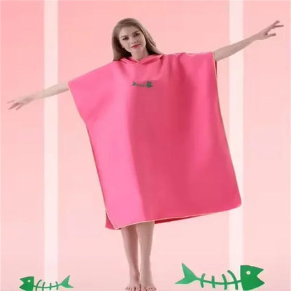 Quick-Drying Hooded Bathrobe for Swimming & Fitness