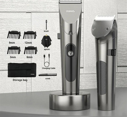 Washable Rechargeable Hair Clipper Professional Barber Trimmer Grey