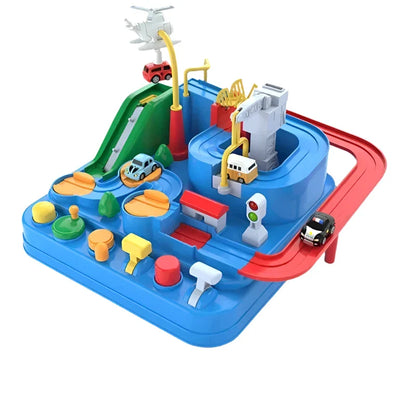 Racing Rail Car Model Educational Toy for Kids (Blue)