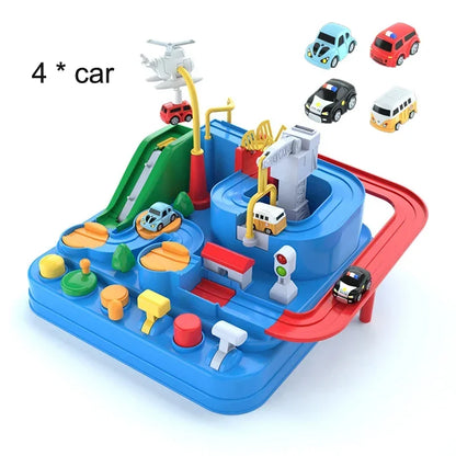 Racing Rail Car Model Educational Toy for Kids (Blue)