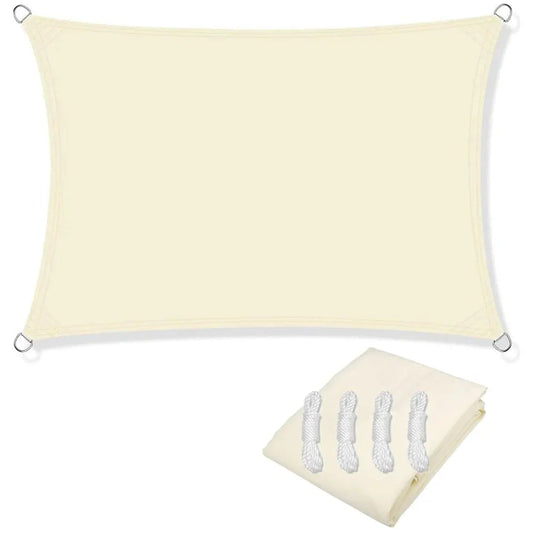 Rectangular Sunshade Sail UV Block Waterproof Canopy (Beige)