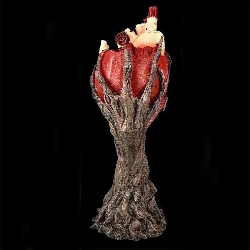 Red Anatomical Heart Tree with Greenman Trunk