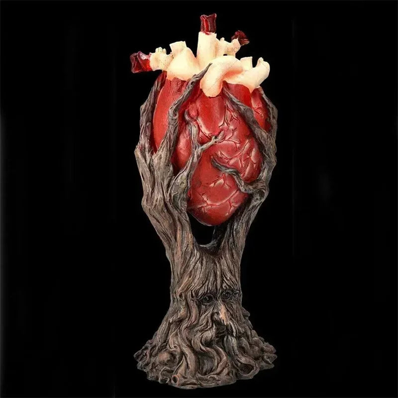 Red Anatomical Heart Tree with Greenman Trunk
