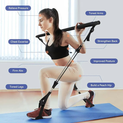 Resistance Band Pilates Stick Home Fitness Kit