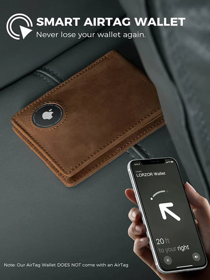 Men's Wallet Leather RFID with Air Tag Slot
