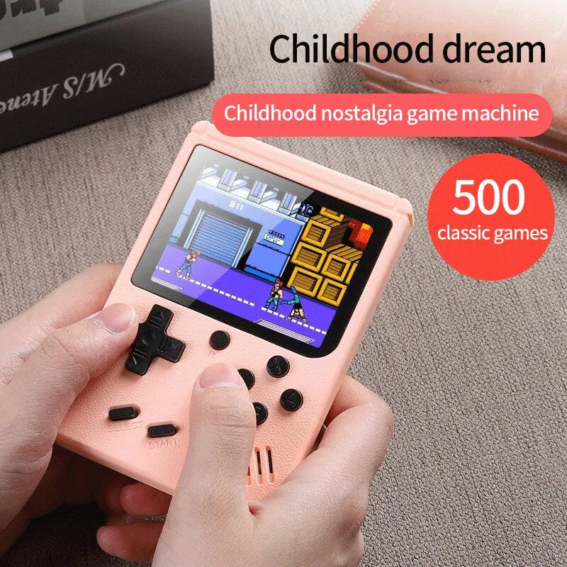 Retro Mini Handheld Game Console(Pink)