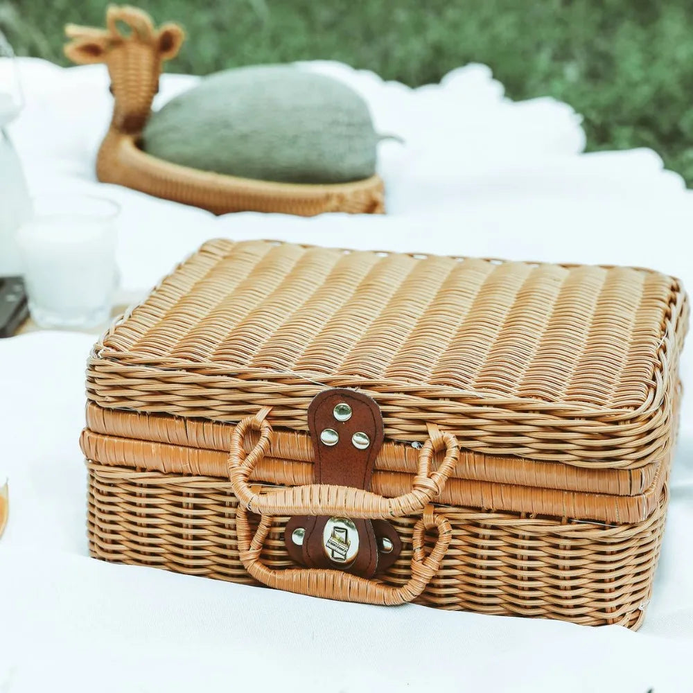 Retro Rattan Woven Storage Basket