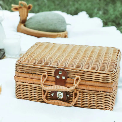 Retro Rattan Woven Storage Basket