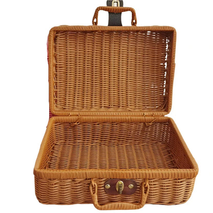 Retro Rattan Woven Storage Basket